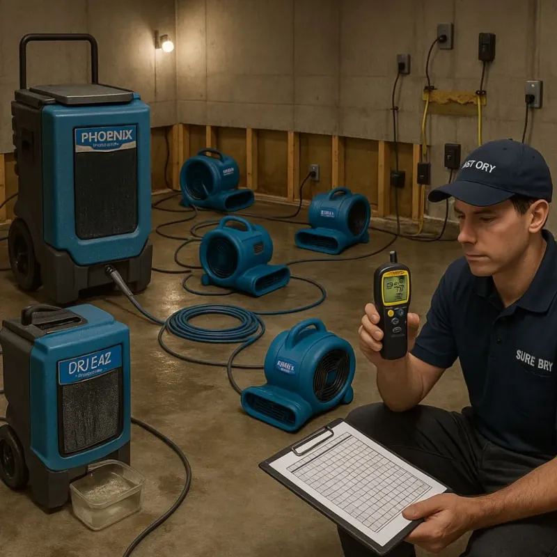 Structural Drying and Dehumidification process in Dover, VT